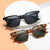 Damen quadratische Sonnenbrille mit markantem Schilddesign und UV-Schutz Karnz