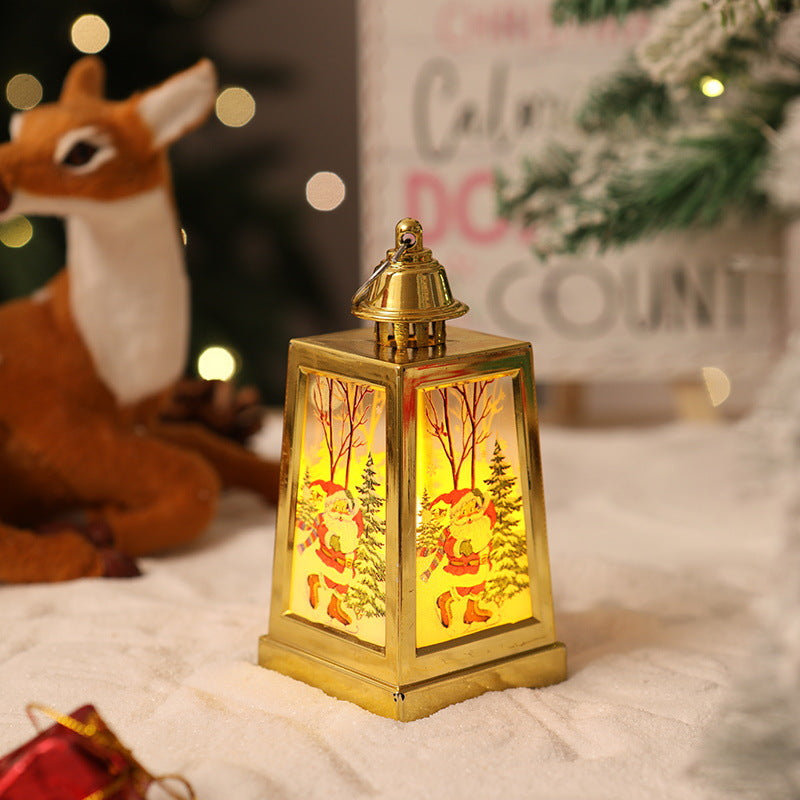 Dekorative Weihnachtslaterne mit Wintermotiven Karnz