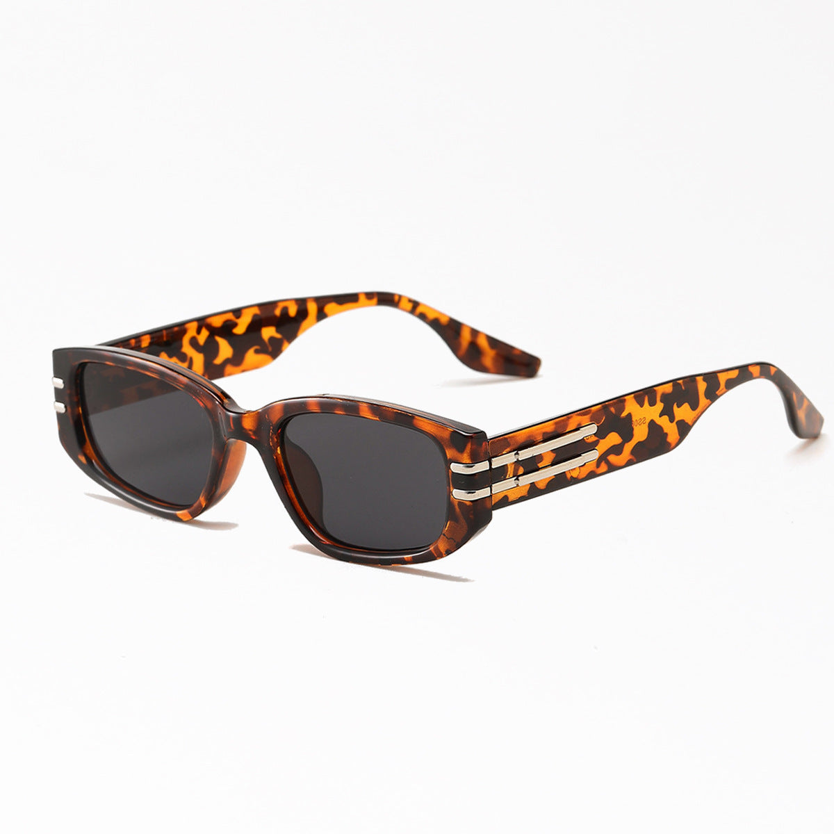 Damen modische rechteckige Sonnenbrille mit eleganten Metallakzenten Karnz