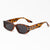 Damen modische rechteckige Sonnenbrille mit eleganten Metallakzenten Karnz