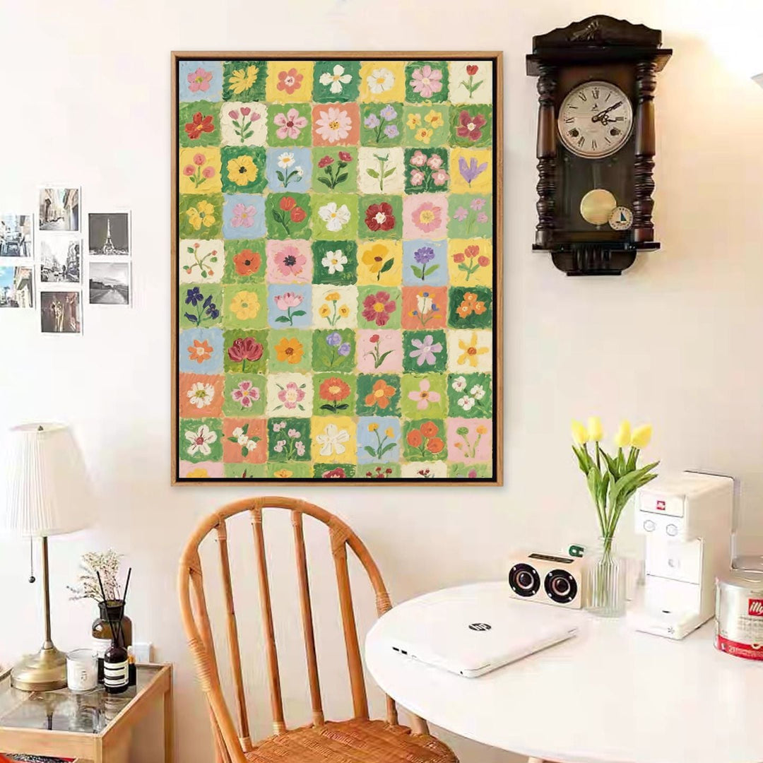 Farbige Blumendesign Leinwanddruck Karnz
