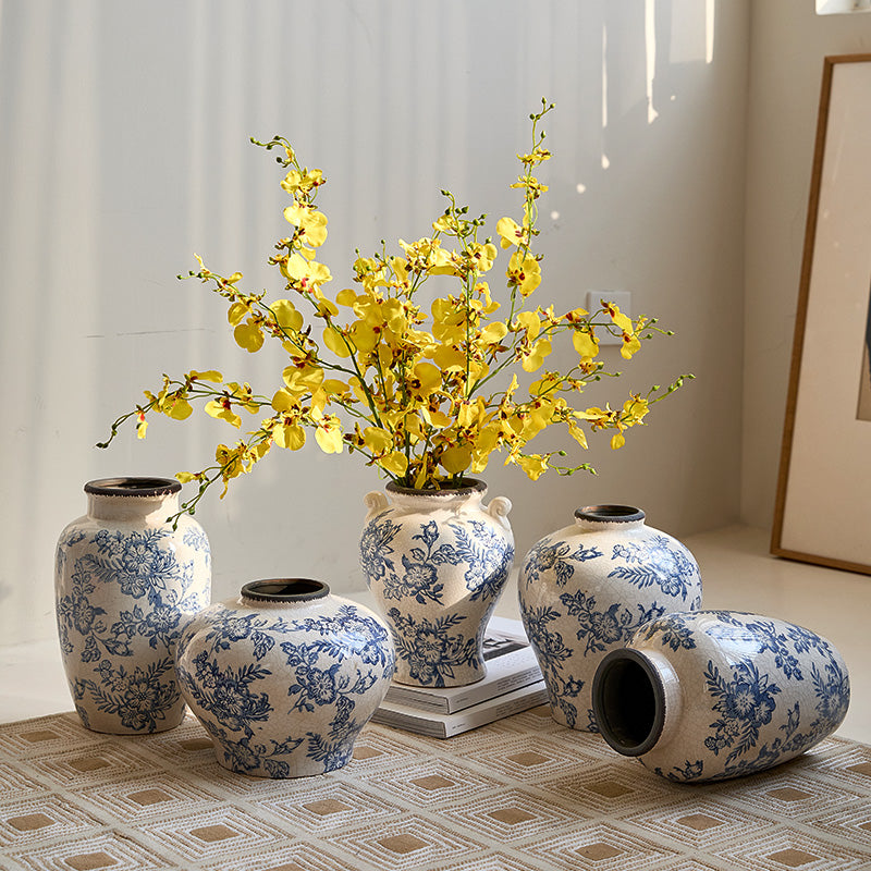 Blumenmuster dekorative Keramikvase