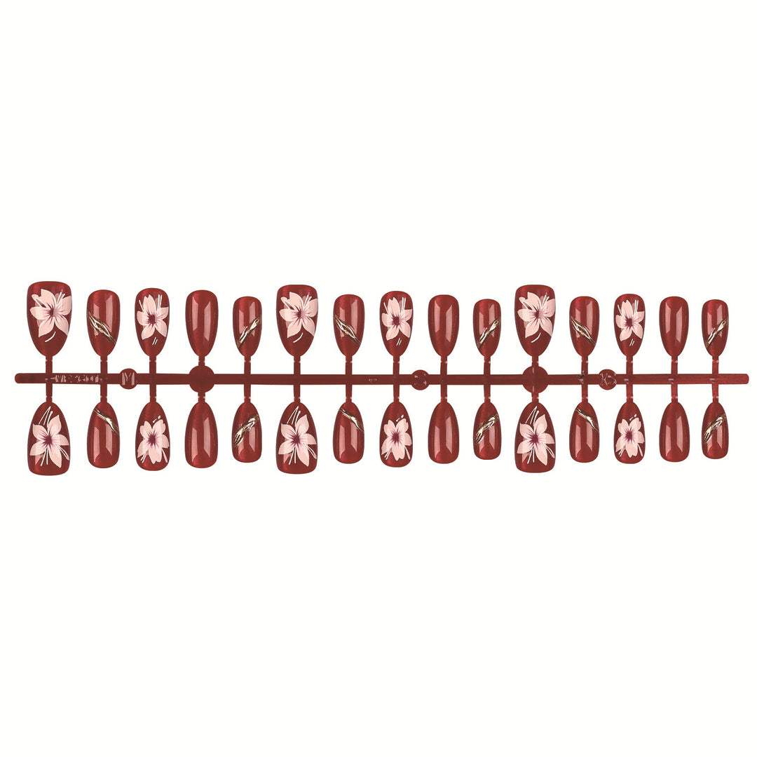 Blumenmuster Press-On Nail Art Set