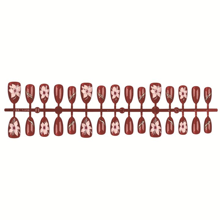 Blumenmuster Press-On Nail Art Set