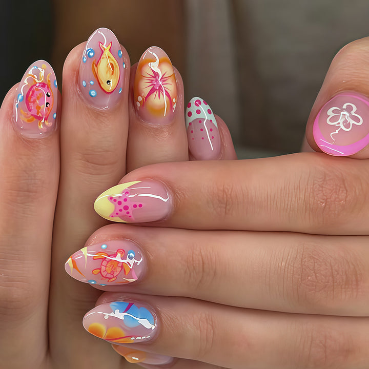 Verspieltes Ozean Tier Nagelkunst Set Karnz