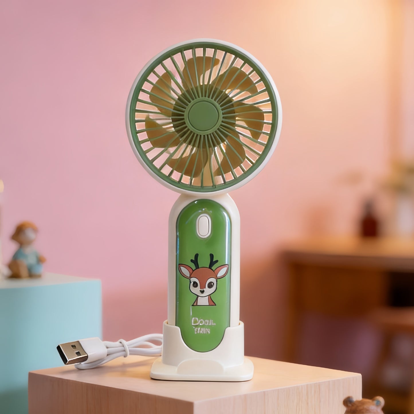 Damen Tragbarer Handventilator mit lustigem Löwenmotiv Karnz