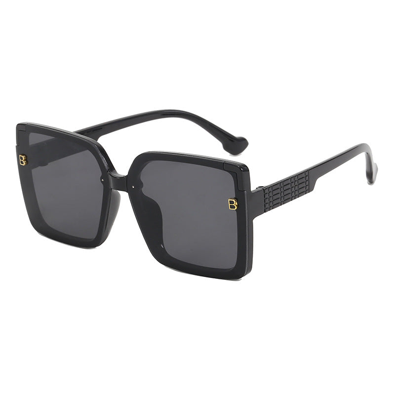 Damen modische quadratische Sonnenbrille mit strukturierter Bügelgestaltung Karnz
