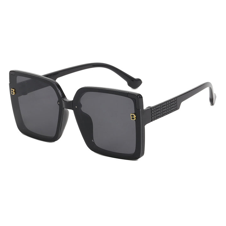 Damen modische quadratische Sonnenbrille mit strukturierter Bügelgestaltung Karnz