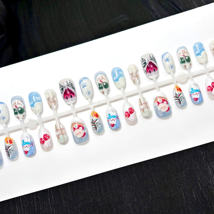Saisonales Themen-Press-On-Nagelkunst-Set