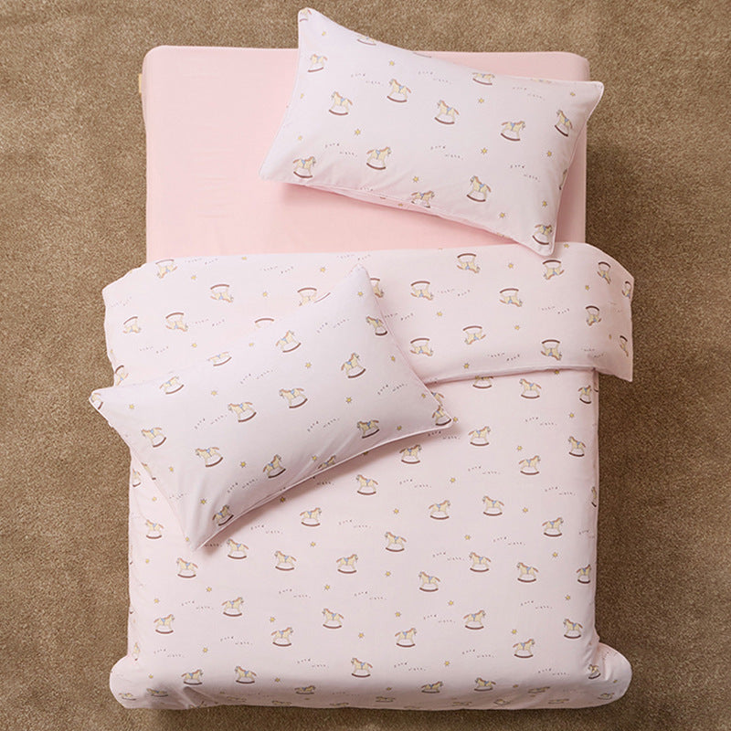 Kleinkind Baumwolle Percale Schaukelpferd Bettbezug Set mit Bettlaken und Kissenbezügen