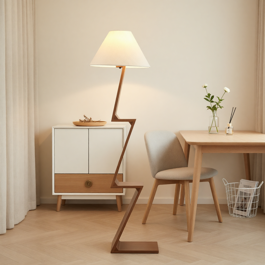 Künstlerische Zickzack-Stehlampe
