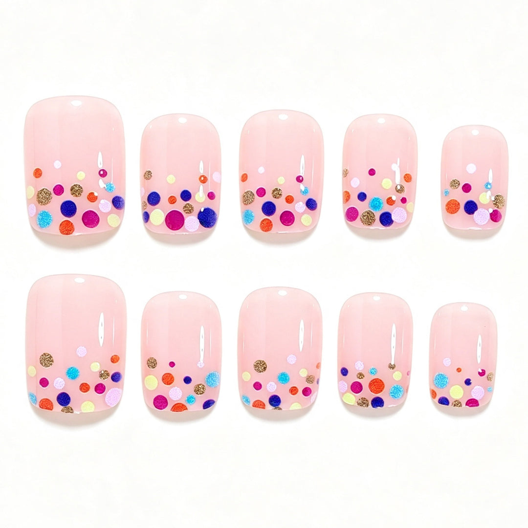Dekoratives Punktmuster Press-On Nail Art Karnz