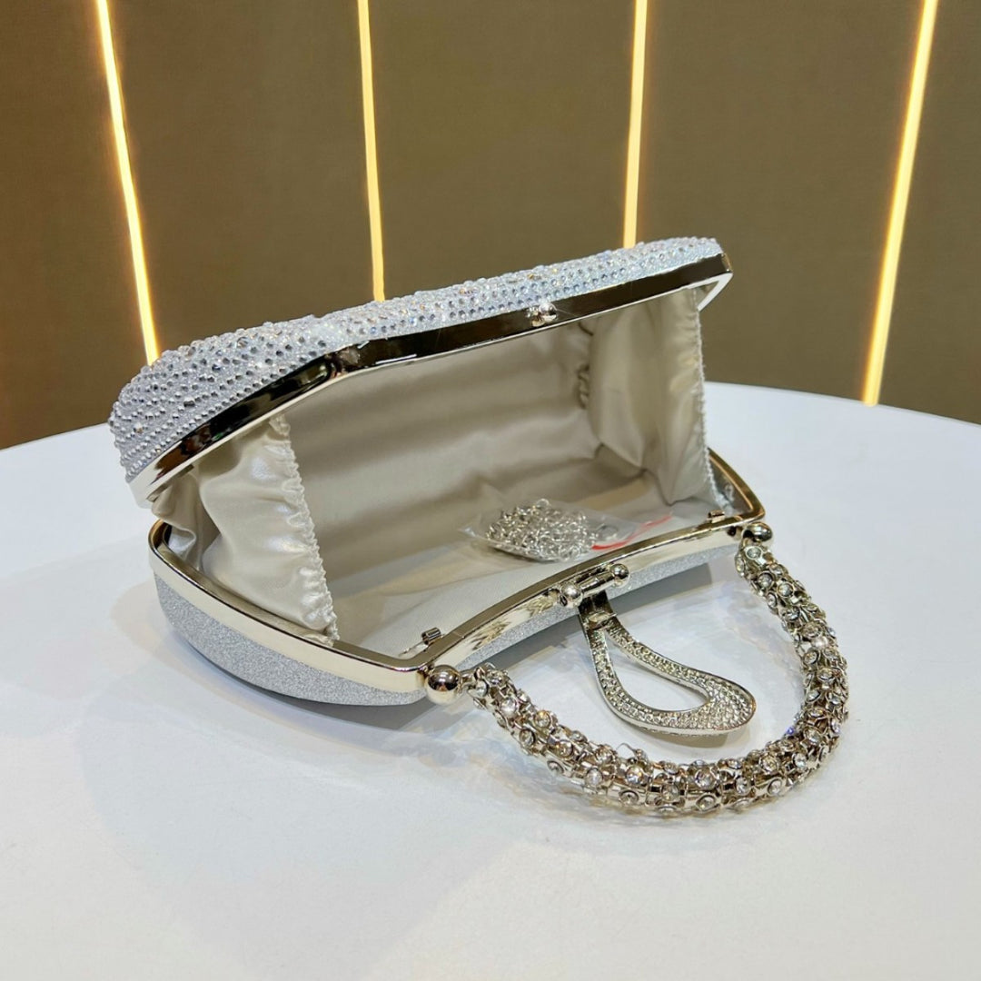 Glitzerstein-verzierte Clutch für den Abend