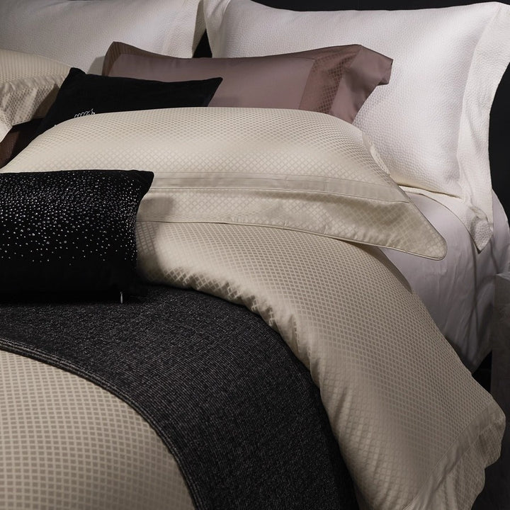 Mikro-Jacquard Satin-Feel Bettbezug und Umschlagkissenbezug Set