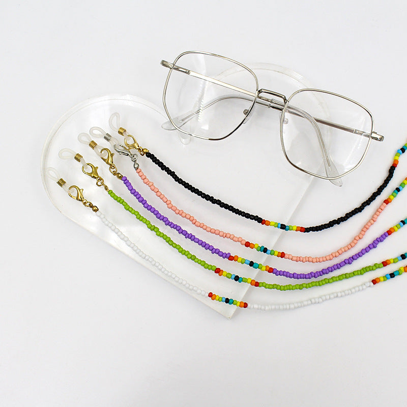 Farbenfrohe Perlen Brillenhalter Kette Karnz