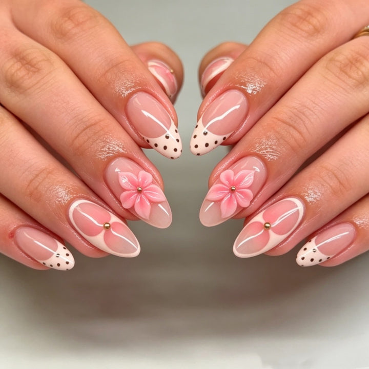 Floral Design Stiletto Press-On Nägel