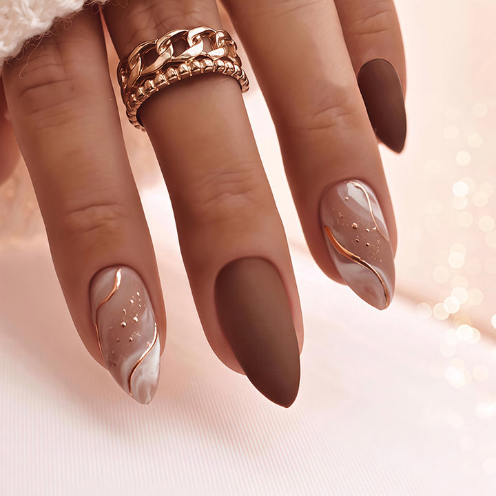 Premium Press-On Nail Art Set mit elegantem mattem und glänzendem Finish Karnz
