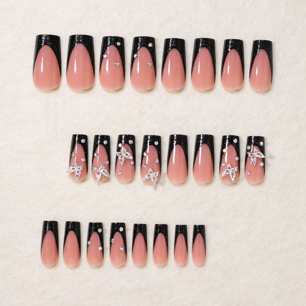 Schmetterlingsakzent-Press-On-Nagelkunst-Set Karnz