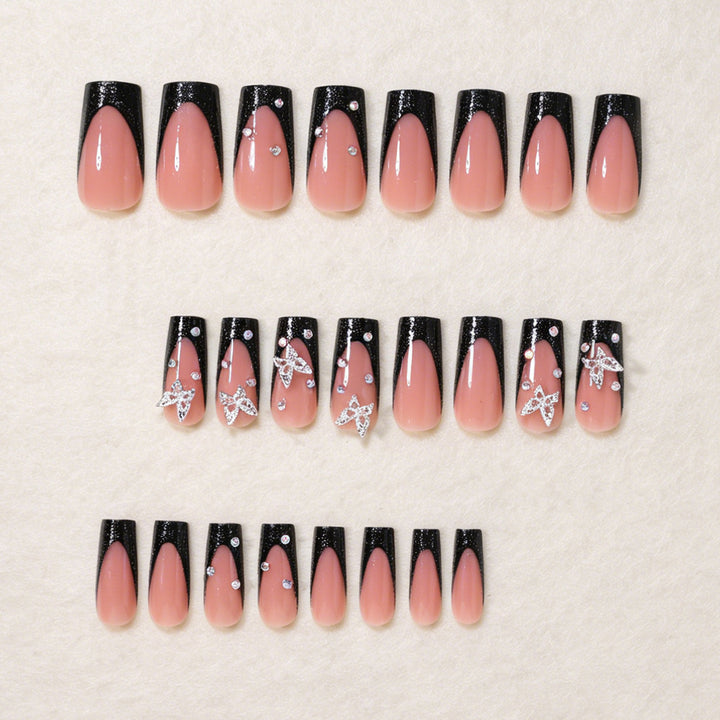 Schmetterlingsakzent-Press-On-Nagelkunst-Set Karnz