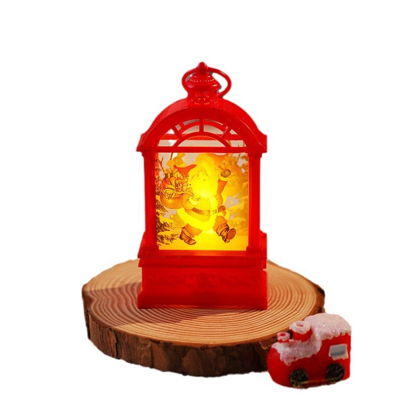 Dekorative Weihnachtslaterne mit nostalgischem Santa-Motiv Karnz