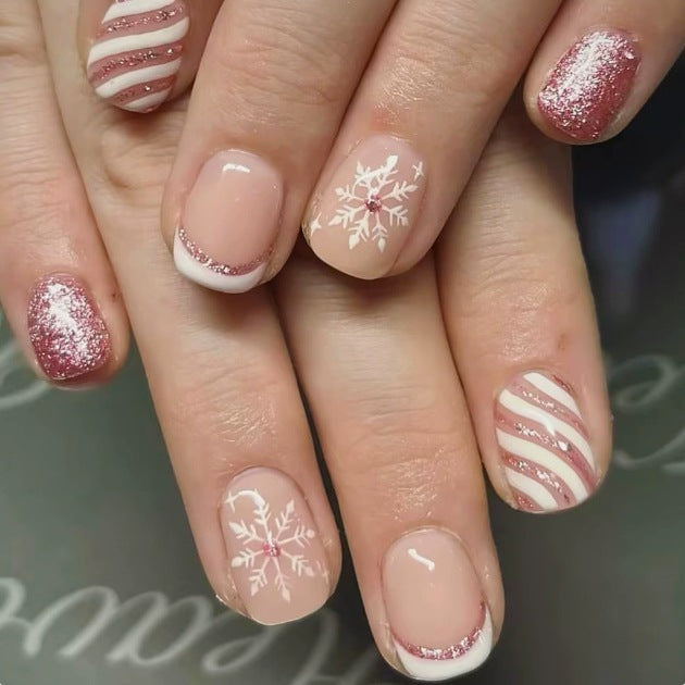 Festliche Winter-Themen Acryl-Nagelkunst Karnz