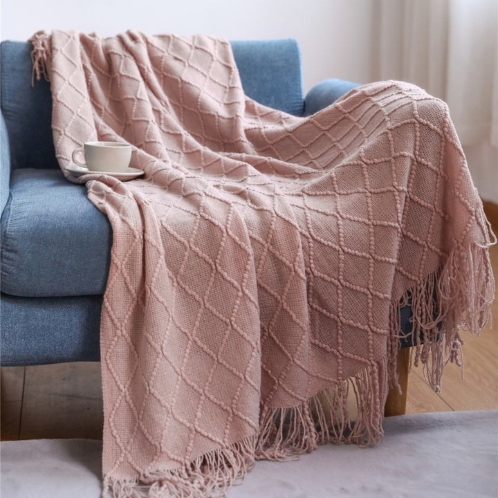 Gemütliche gestrickte Wurfdecke