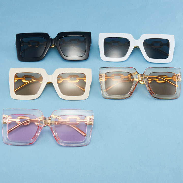 Stylische breite quadratische Sonnenbrille Karnz