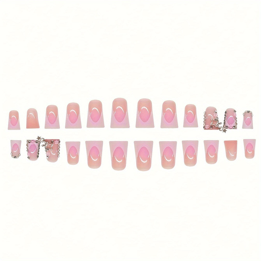 Glamouröse 3D Press-On Nagelset mit Sterneffekten Karnz
