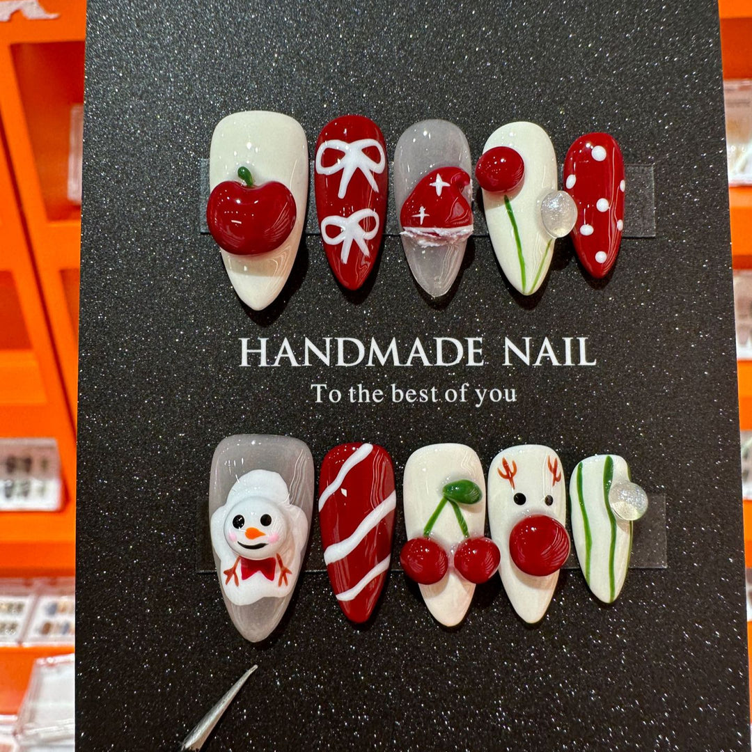 Verspielt Weihnachts-Themen Press-On Nagelset