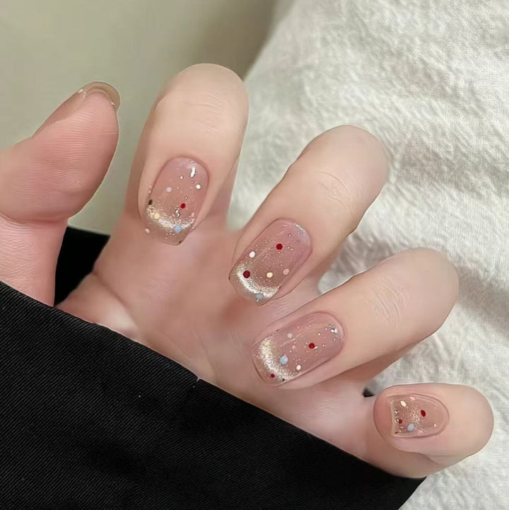 Dekorative Glitzer French Tip Nagelverzierungen Karnz