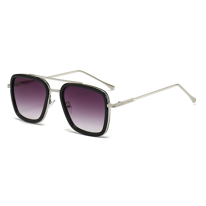 Damen modische quadratische Sonnenbrille mit glamourösem Metallrahmen Karnz