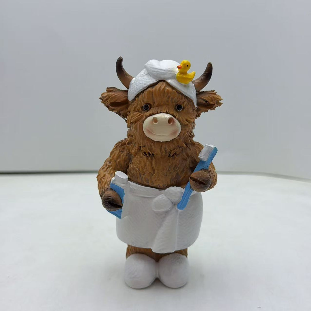 Lustige Highlandrind Badezimmerfigur Karnz