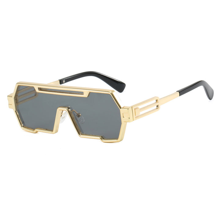 Damen futuristische Sonnenbrille im markanten Sechseckdesign Karnz
