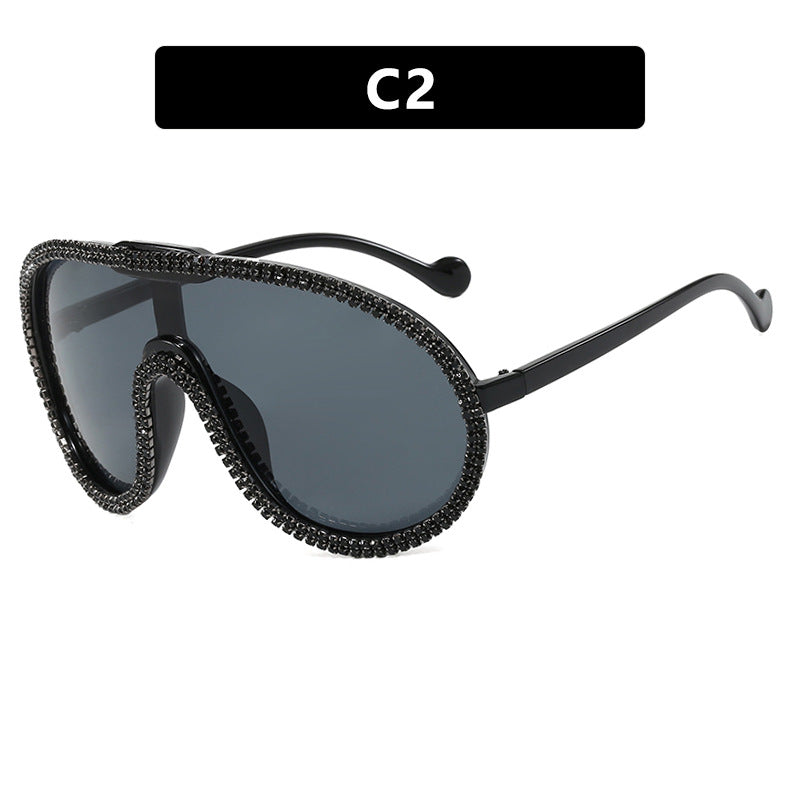 Damen extravagante Sonnenbrille mit funkelndem Rahmen Karnz