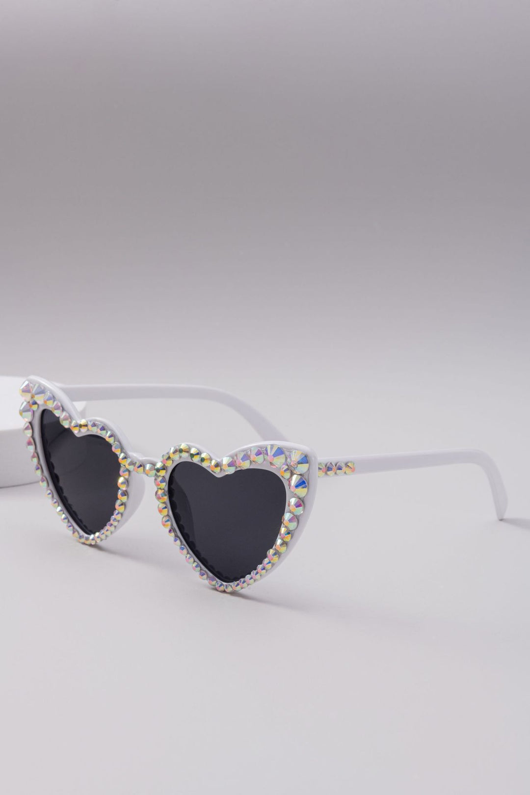 Damen Herzförmige Glitzer-Sonnenbrille Karnz