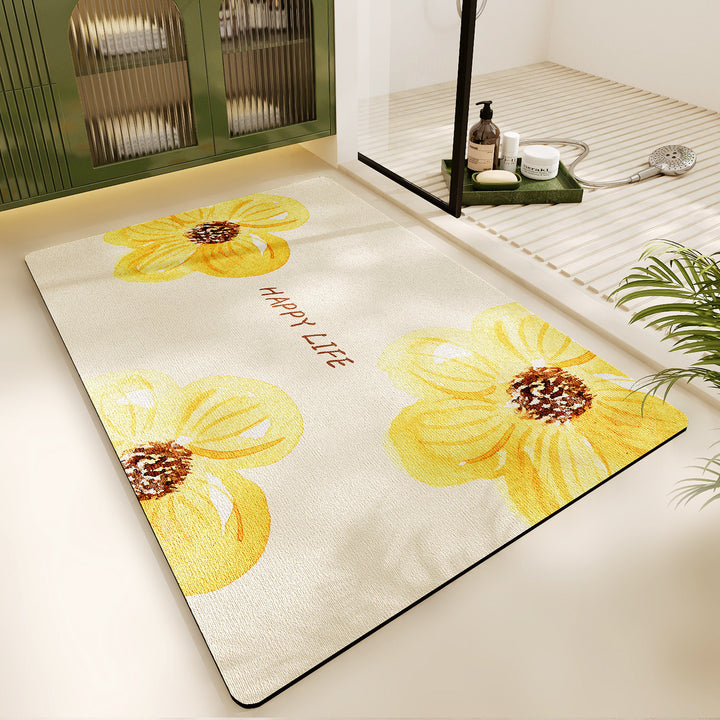 Florales Design-Badeteppich