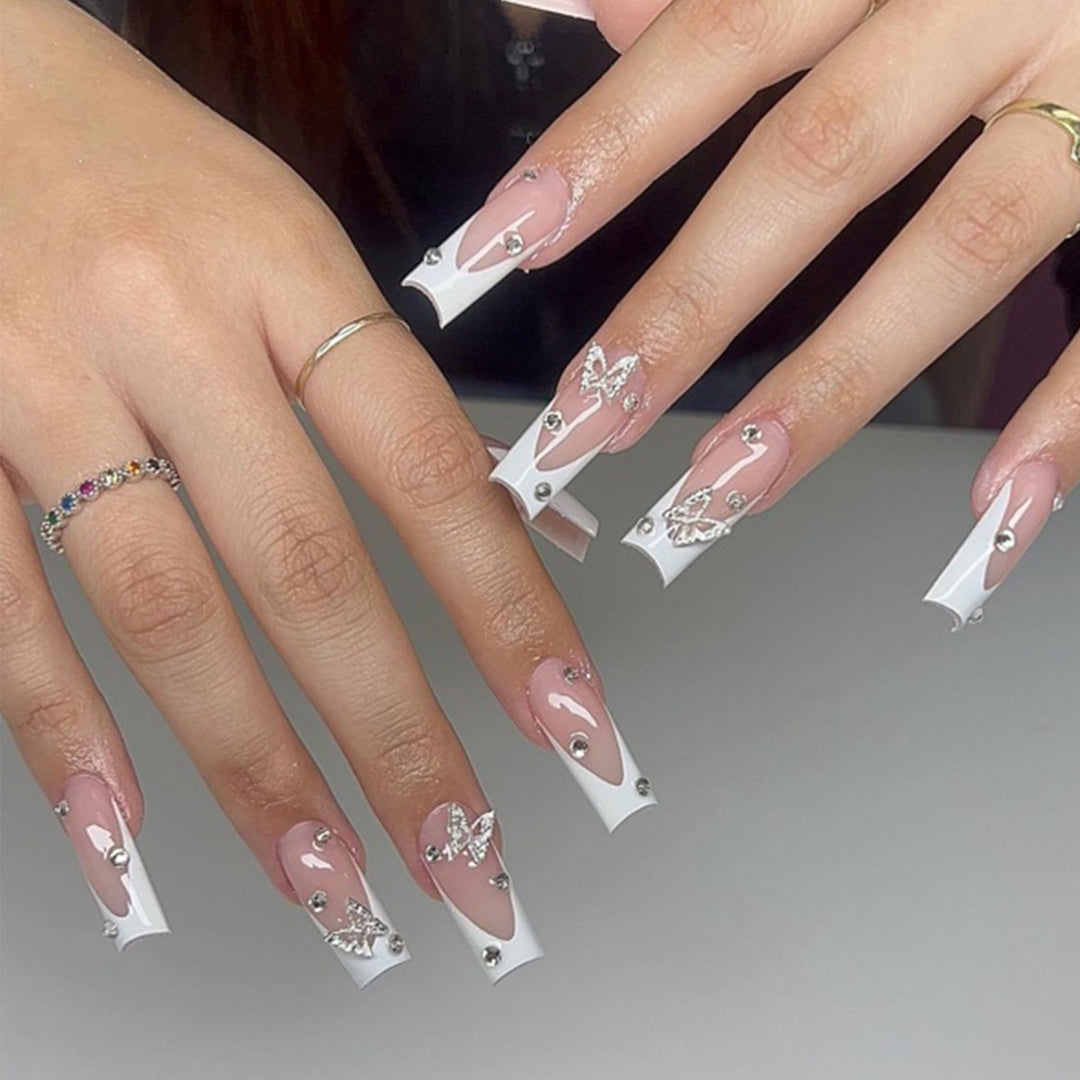 Elegante Stiletto Acryl Nagelkunst Verlängerungen Karnz