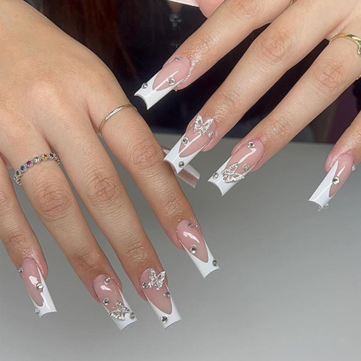 Elegante Stiletto Acryl Nagelkunst Verlängerungen Karnz