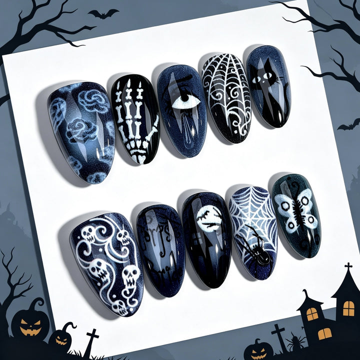 Künstlerische Halloween-Themen Press-On Nail Kollektion