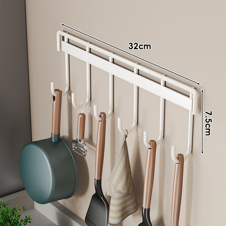Wandmontierte Mehrfachhaken Küchenutensilien und Pfannenhalter Rack