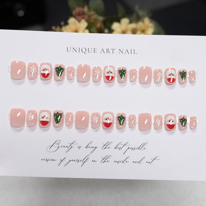 Festliche, Feiertags-Inspirierte Press-On Nagelkunst