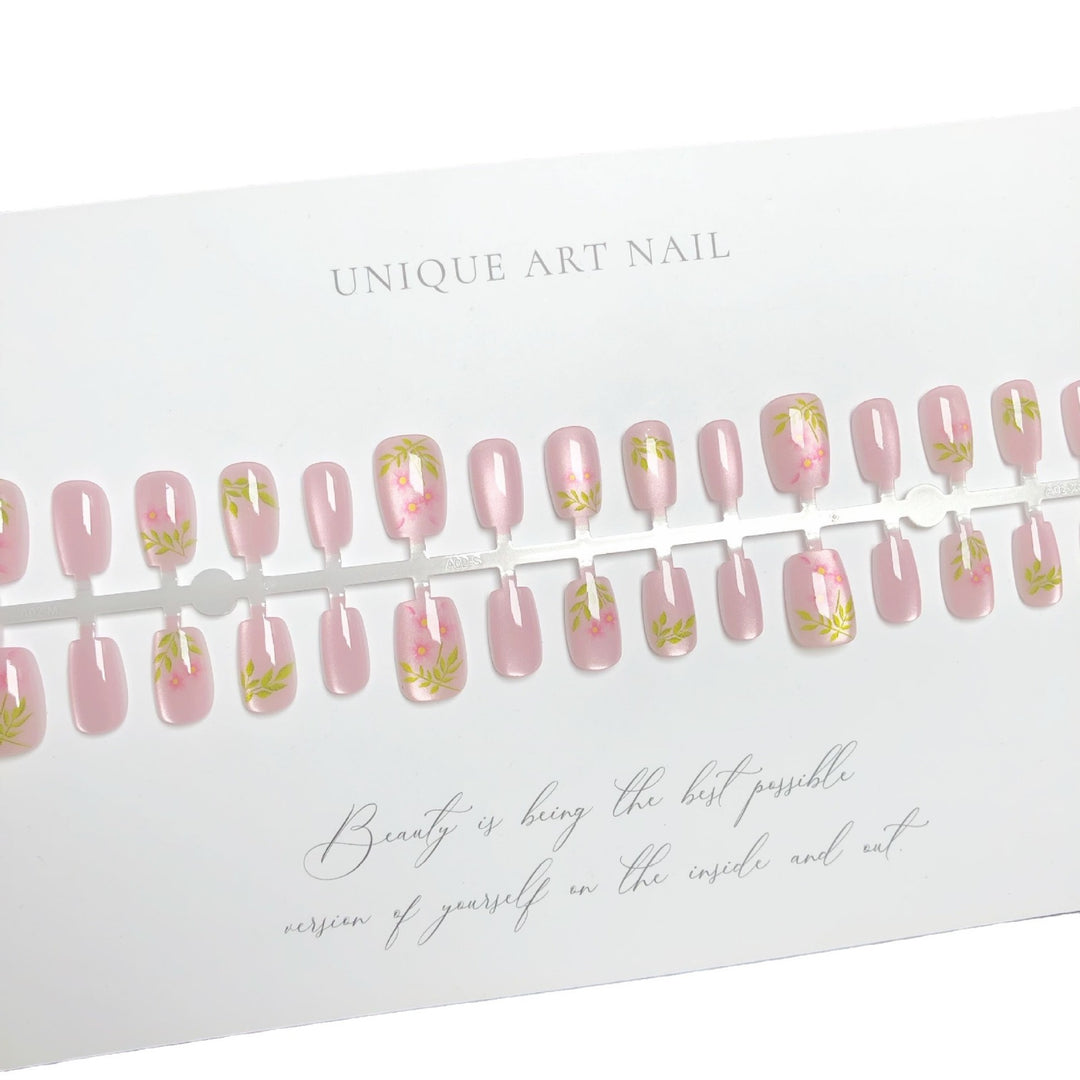 Dekorative Blumenmuster Press-On Nagelset