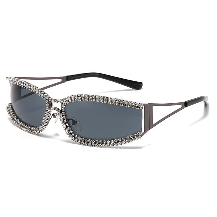 Damen Cat-Eye Sonnenbrille mit funkelndem Kristallrahmen Karnz