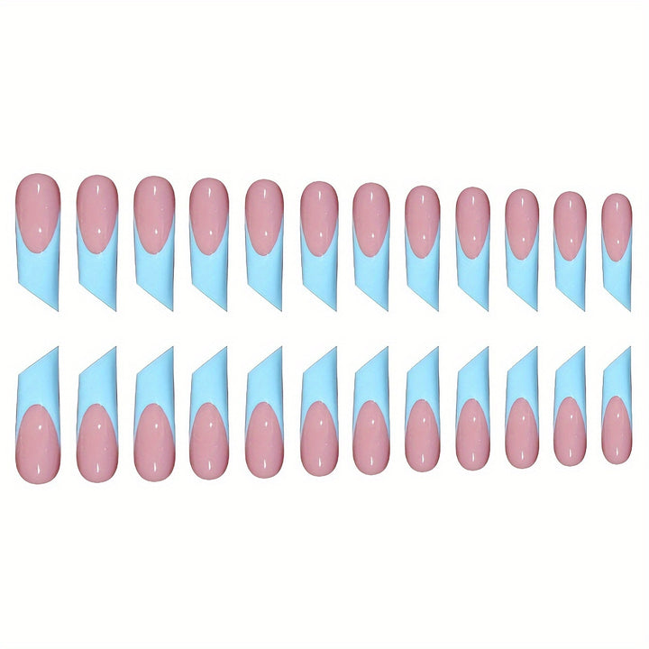 Moderne Geometrische Press-On Nagelkunst Karnz