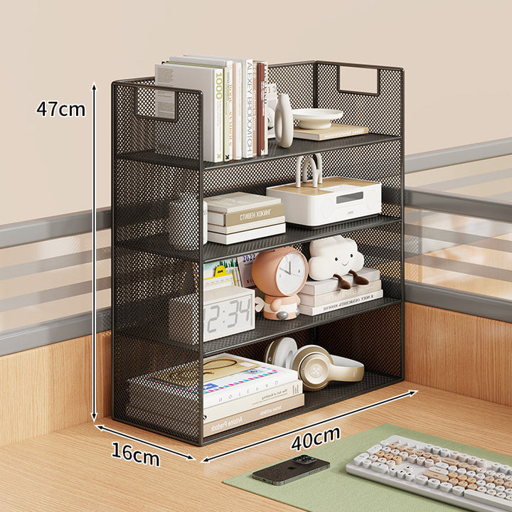 Mesh Desktop Open-Shelf Organizer mit integrierten Griffen und Trennwänden