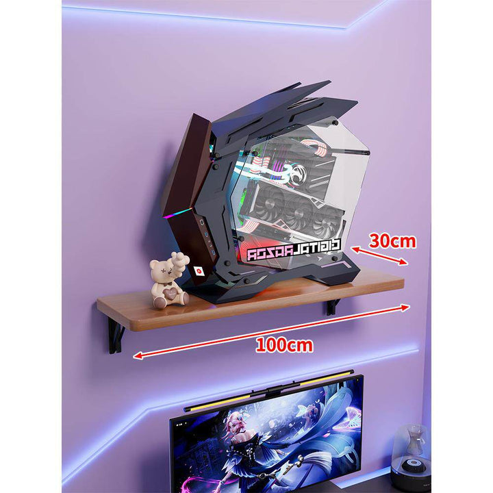 Wandmontage-Schwimmregal für Mid-Tower-Gaming-PC mit verstärkten Halterungen
