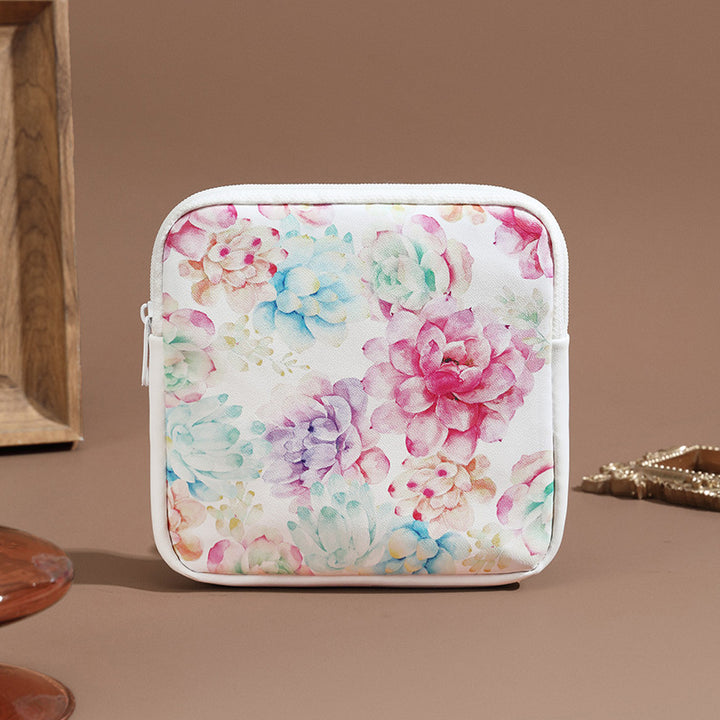 Blumenmuster Reißverschluss-Make-up-Tasche