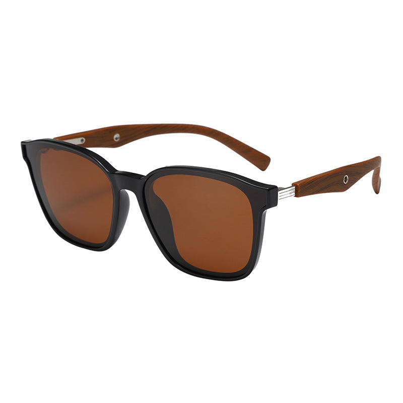 Damen stilvolle oversized Sonnenbrille mit hölzernen Akzenten Karnz