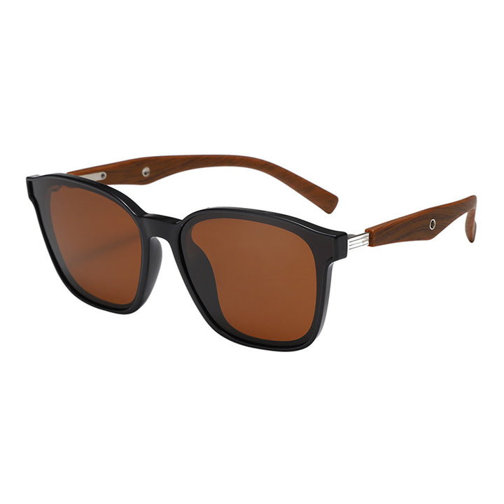 Damen stilvolle oversized Sonnenbrille mit hölzernen Akzenten Karnz