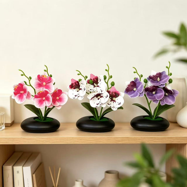 Elegante künstliche Orchideenblumenarrangements für die Innendekoration